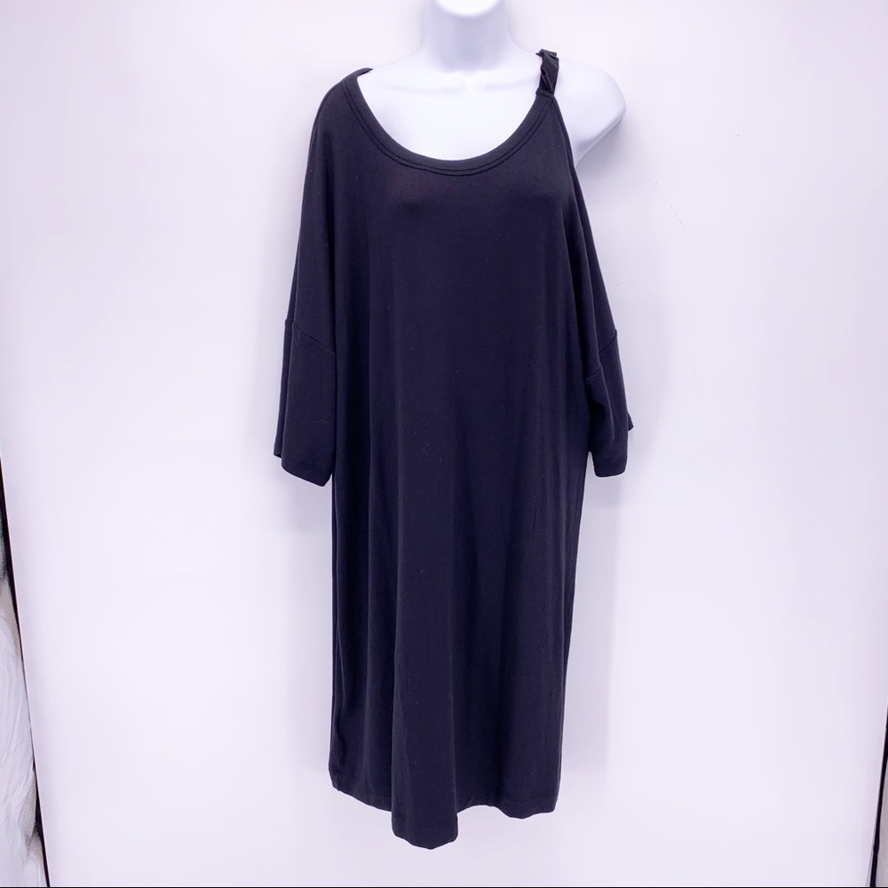 NEW Lou&Grey Black Single Cold Shoulder Midi Dress